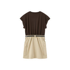 Women's T-Shirt Paneled Mini Dress
