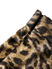 Women's High-Waist A-Line Leopard-Print Skirt