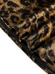 Women's High-Waist A-Line Leopard-Print Skirt
