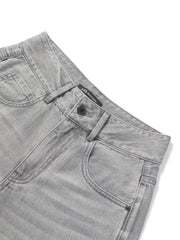 Women's Washed High-Waist Wide-Leg Jeans