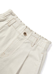 Women's loose-fitting wide-leg white jeans