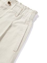 Women's loose-fitting wide-leg white jeans