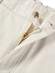 Women's loose-fitting wide-leg white jeans