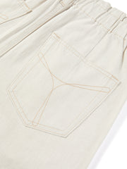 Women's loose-fitting wide-leg white jeans