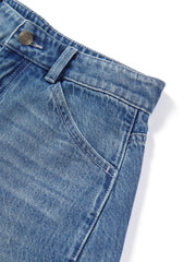 Women's Washed Wide-Leg Curved Jeans