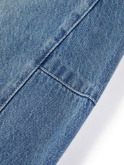 Women's Washed Wide-Leg Curved Jeans