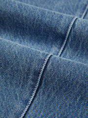 Women's Washed Wide-Leg Curved Jeans