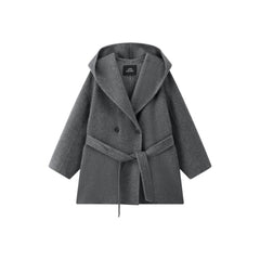 Women's Casual Wool-Cashmere Blend Cropped Cape Coat