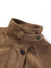 Women's Vintage Structured Suede Leather Jacket
