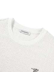 Women's Elegant Crewneck Tweed-Inspired T-Shirt