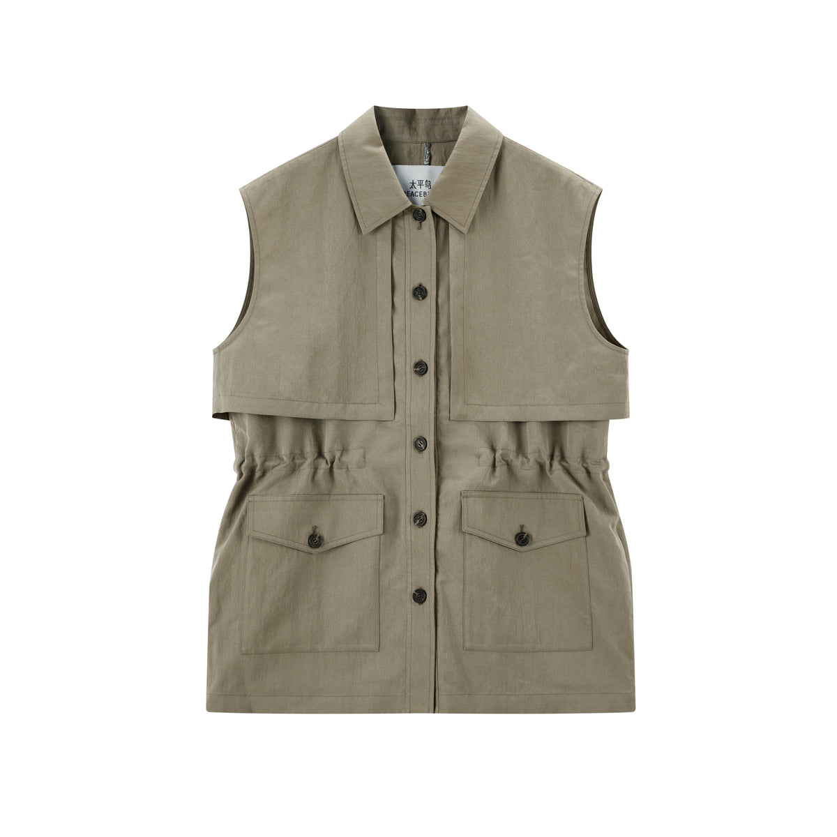 Women's Lanjing Tencel Trench Coat Style Vest