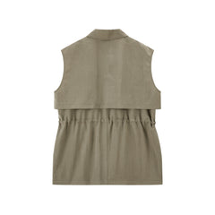 Women's Lanjing Tencel Trench Coat Style Vest