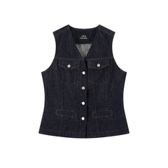 Women's Old Money Style V-Neck Linen Vest