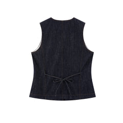 Women's Old Money Style V-Neck Linen Vest