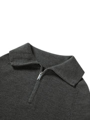 Women's Casual 100% Wool Machine-Washable Half-Zip Knit Top