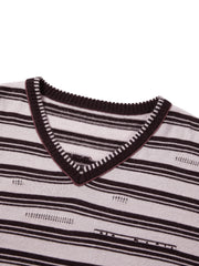 Women's Casual Contrast-Stripe Wool Knit Cover-Up