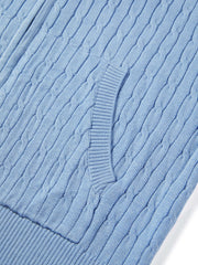 Women's Casual Double-Zip Wool-Blend Cable-Knit Cardigan