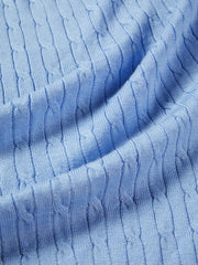 Women's Casual Double-Zip Wool-Blend Cable-Knit Cardigan