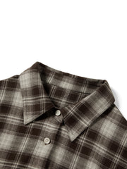 Women's Commuter Contrast-Color Plaid Long-Sleeve Shirt