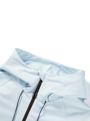 Women's Casual Outdoor Blue Hooded Shell Jacket