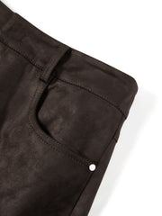 Women's Casual Faux-Suede A-Line Fringe Mini Skirt
