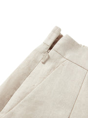 Women's Casual Linen Pleated Shorts