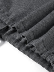 Women's Casual Wool-Blend Lapel Grey Knit Cardigan