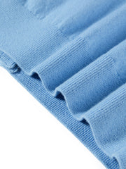 Women's Commuter Wool-Blend Cropped Blue Knit Cardigan