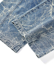 Women's Casual Textured Wide-Leg Straight Jeans