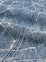 Women's Casual Textured Wide-Leg Straight Jeans