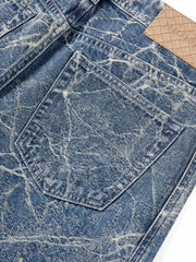 Women's Casual Textured Wide-Leg Straight Jeans