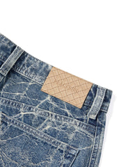 Women's Casual Textured Wide-Leg Straight Jeans