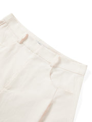 Women's Casual High-Rise Self-Tie Belt Curved-Leg Pants
