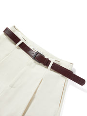 Women's Commuter White Curved-Leg Pants