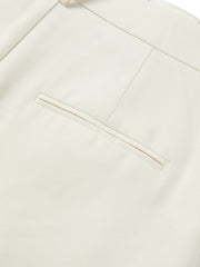 Women's Commuter White Curved-Leg Pants