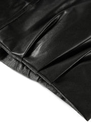 Women's Casual Broad-Shoulder Reversible PU Leather Vestt