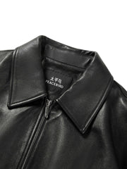Women's Commuter Cropped Genuine Leather Corset Jacket