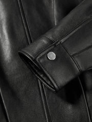 Women's Commuter Cropped Genuine Leather Corset Jacket