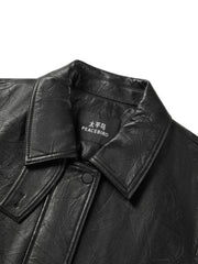 Women's Commuter Waist-Cinching Genuine Leather Jacket