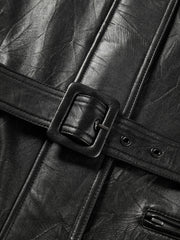 Women's Commuter Waist-Cinching Genuine Leather Jacket
