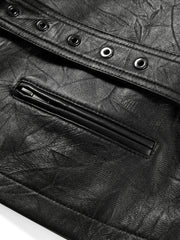 Women's Commuter Waist-Cinching Genuine Leather Jacket