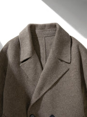 Men's Commuter Double-Breasted Wool Double-Face Coat