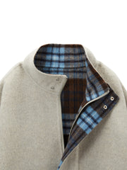 Men's Commuter Stand-Collar Plaid Double-Face Wool Jacket