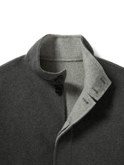 Men's Commuter Stand-Collar Wool-Blend Double-Face Coat
