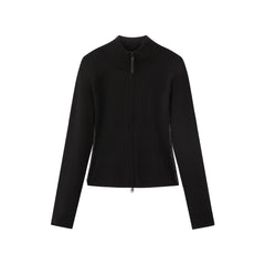 Women's Casual Solid Double-Zip Corset-Seam Cardigan