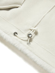 Women's Graceful Pure Wool High-Neck Faux Fur Coat