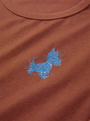 Women's Sequin-Embroidered Cropped T-Shirt