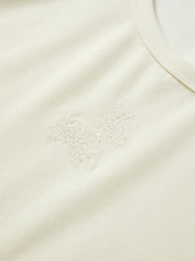 Women's Sequin-Embroidered Cropped T-Shirt