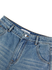 Women's Casual Wide Leg Cropped Straight Jeans
