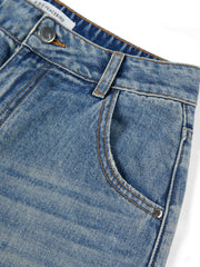 Women's Casual Wide Leg Cropped Straight Jeans